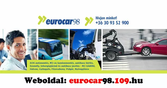 Autómentés, bérlés, szervíz Gyöngyös, Gyöngyöshalász, Abasár - Eurocar 98